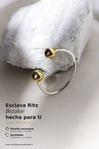 Esclava Ritz Bicolor de plata 950 con baño de oro – Igna Valverde, vista 3