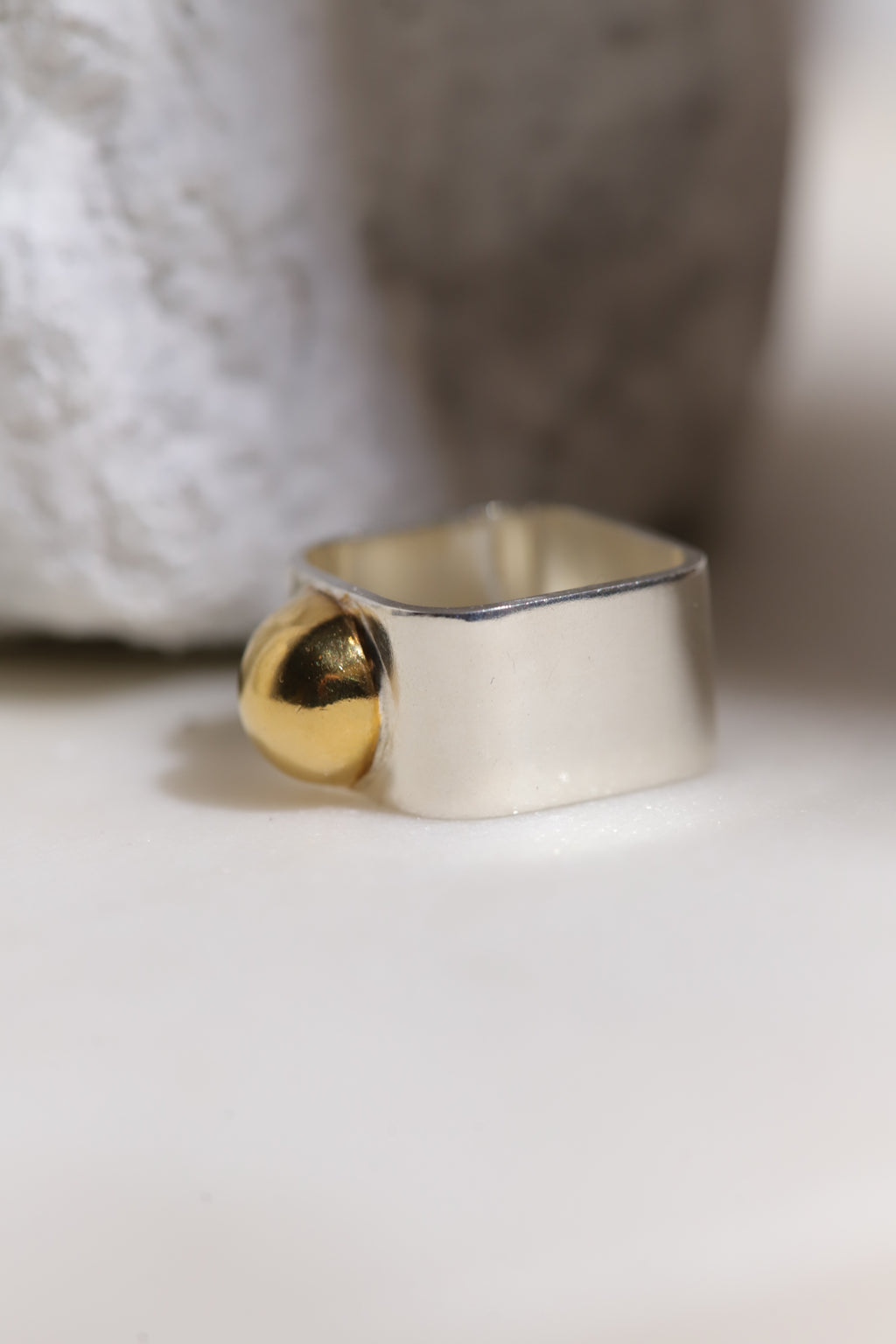 Anillo Essense Square Bicolor